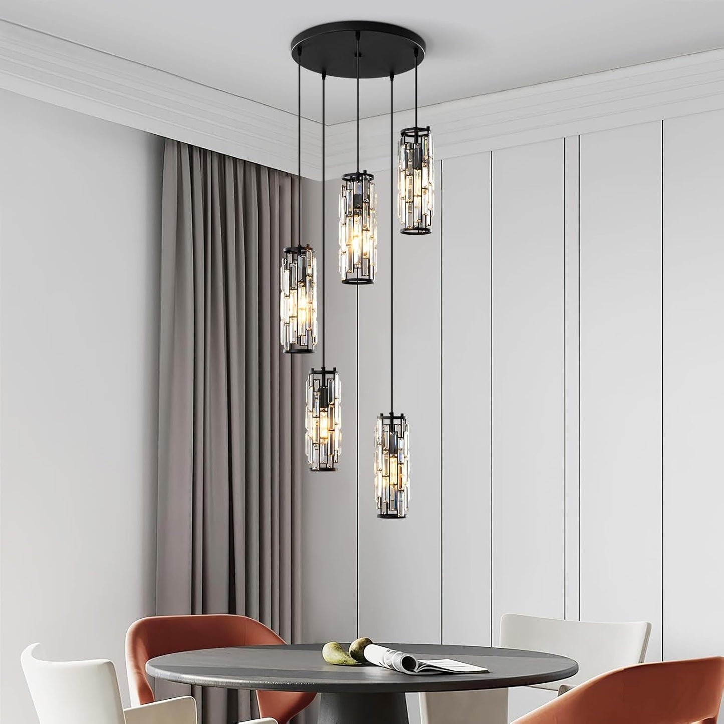 Pendant Lights Modern Pendant Lights Kitchen Island Gold Pendant Light Fixture Mini Crystal Chandelier Lighting for Kitchen Island Dinning Room Bedroom Sink (Gold 3-Light)