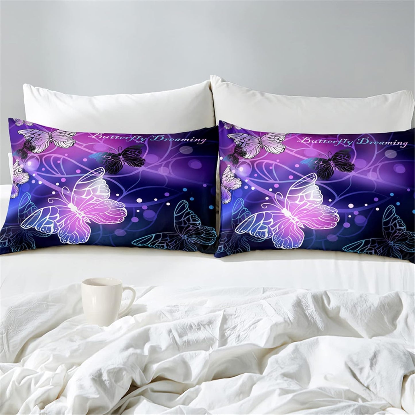 Cute Cartoon Dinosaur Bedding Set, Ultra Soft Full Size Comforter Set for Boys, Lovely Dinosaur Printed Comforter for Kids Teens, Dark Blue Microfiber Quilt for All Season 3Pcs with Pillowcases