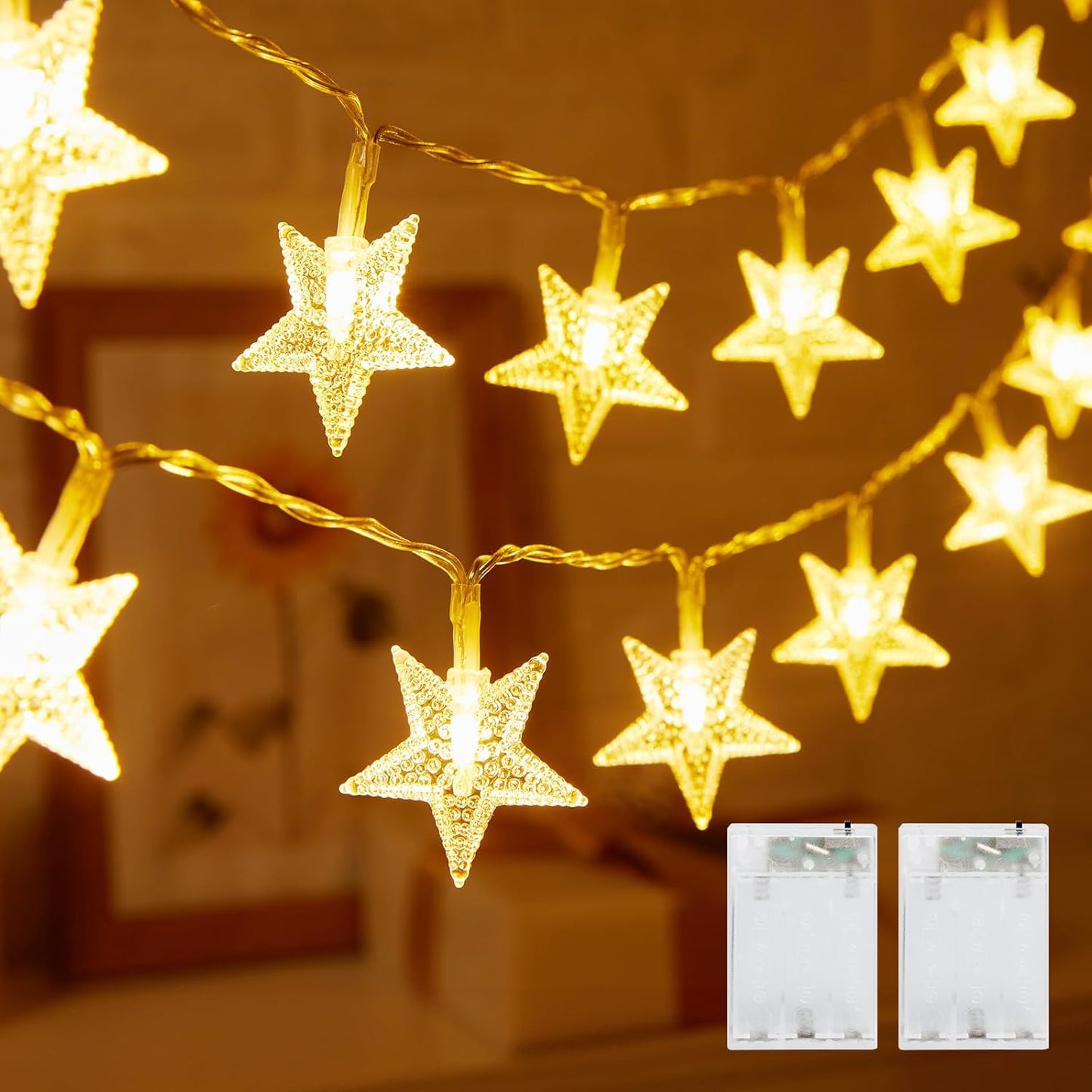 200 LED Fairy Lights with Remote & Timer - 16.4Ft Silver Wire Twinkle Lights for Indoor Christmas, Wedding & Party Decor