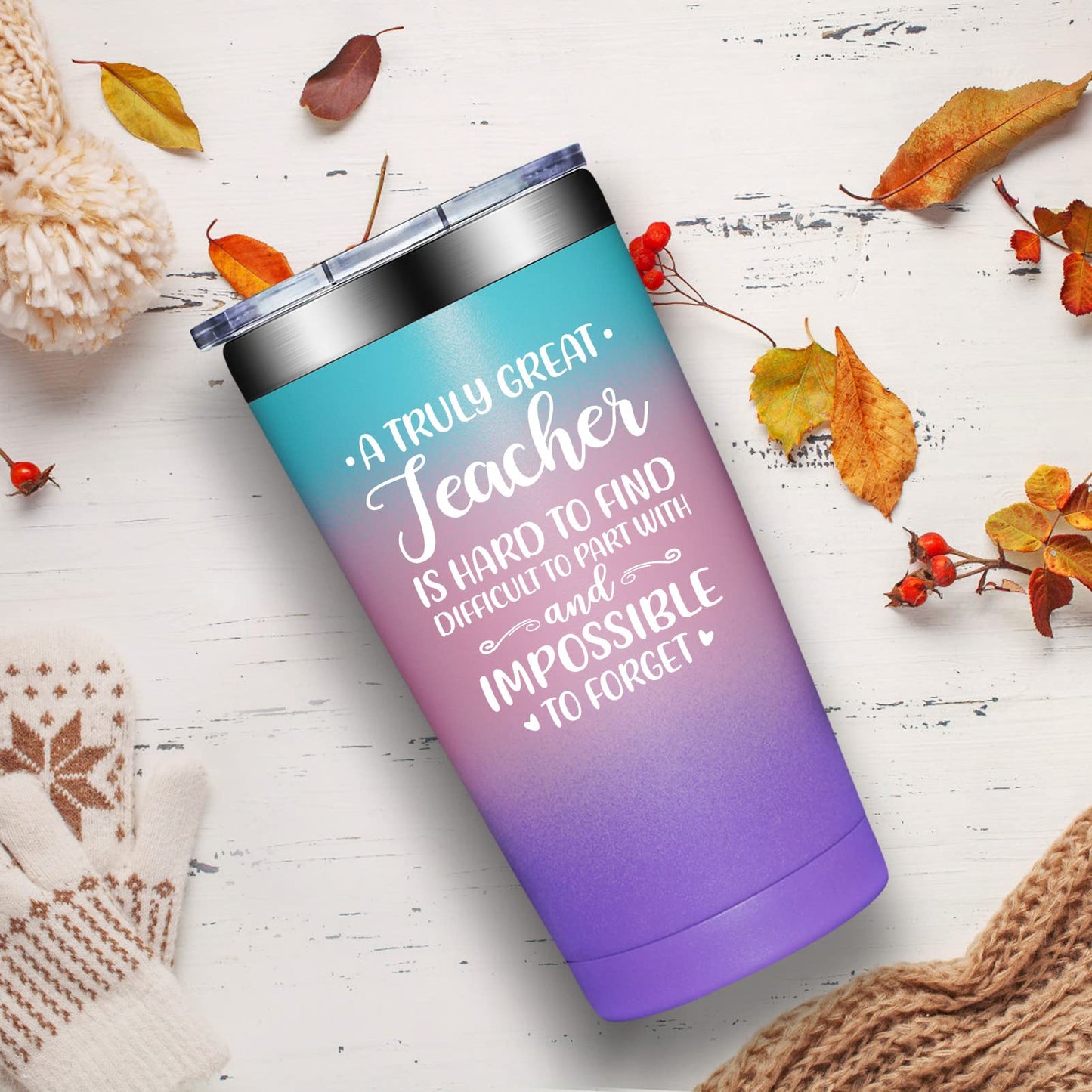 Grifarny Teacher Gifts for Women - Teacher Appreciation Gifts - Teacher Christmas Gifts - Birthday Teachers Day Gifts for Teachers - A Truly Great Teacher Is Hard To Find Tumbler 20oz