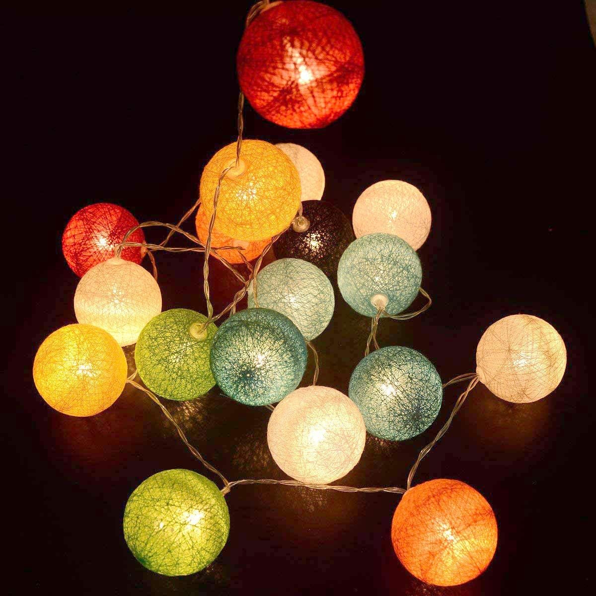 30-Count Battery Operated LED Fairy Lights - 10ft Yellow, Orange & White String Lights for Garden Decor