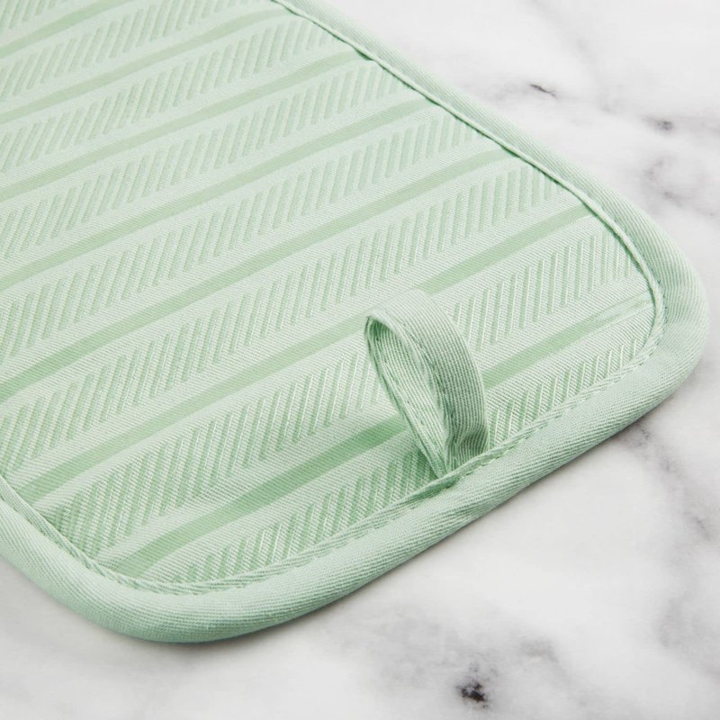 KitchenAid Albany Pot Holder 2-Pack Set, Pistachio, 7"x10"