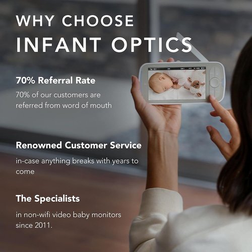 Infant Optics DXR-8 PRO Video Baby Monitor - 720P HD, 5" Display, Active Noise Reduction, No WiFi, Pan Tilt Zoom
