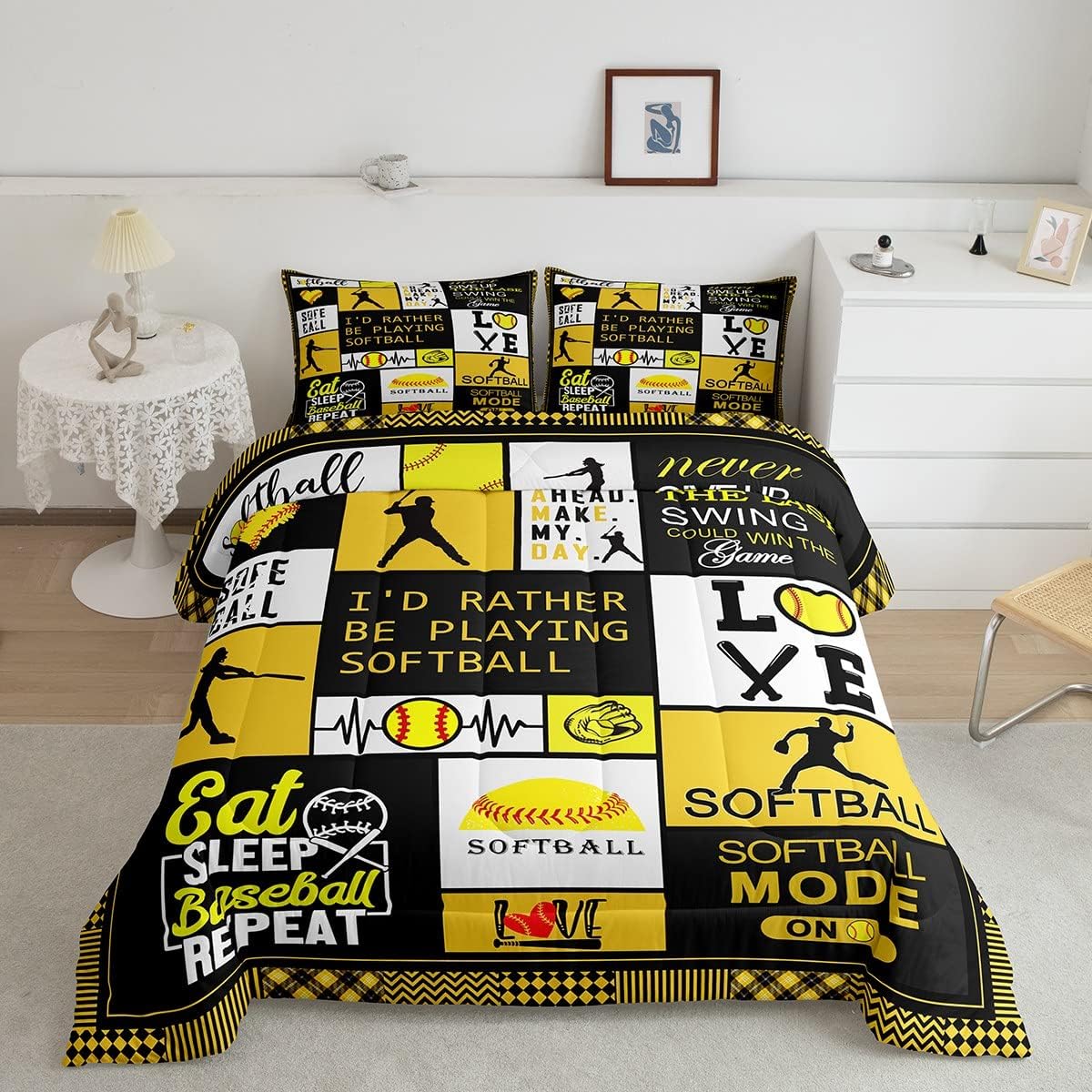 Basketball Kids Comforter Set Full Size,Geometric Basketball Court Abstract Bedding Set,Boys Girls Adults Room Decor,Ball Sports Games Down Comforter,Red Black Fashion Duvet Insert,2 Pillowcases