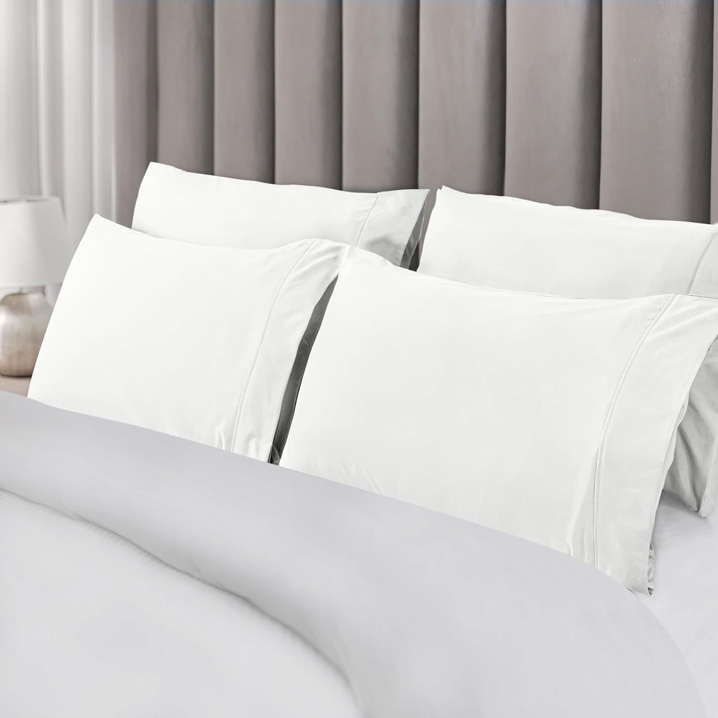 Utopia Bedding Queen Pillow Cases - Soft Brushed Microfiber - 6 Pack, Fade Resistant | 20 x 30 Inches, White