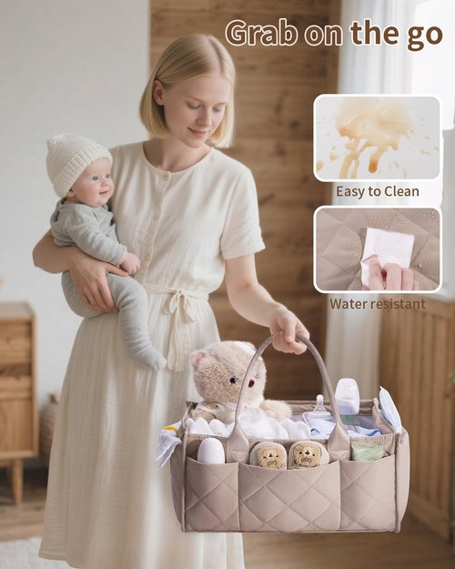 CEI-CEI Baby Diaper Caddy Organizer - Large Portable Nursery Storage Basket for Newborn Essentials