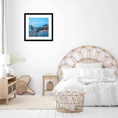 JCJMY 20x20 Picture Frame - Black Wall Hanging Frame with 16x16 Mat & Shatter Resistant Plexiglass