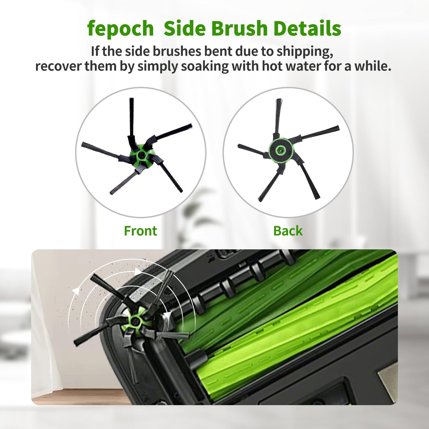 Replacement Parts Brushes Set for iRobot Roomba s9 (9150) s9+ s9 Plus (9550) s Series AI Robot Vacuum Kits (3 Set Rubber Brushes, 8 Side Brushes)