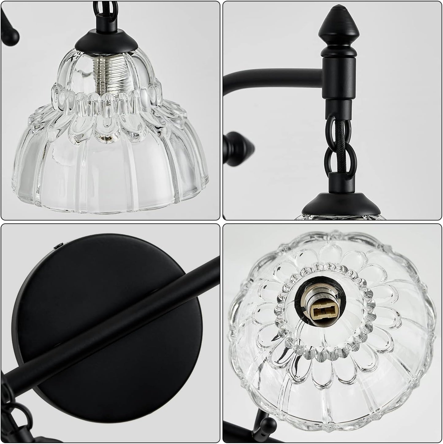 Modern Bathroom Vanity Lights - Matte Black Wall Sconces with Over-Mirror Light Fixture for Bathroom, Powder Room