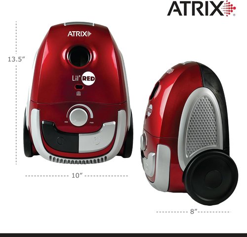Atrix Lil Red Canister Vacuum - Portable Vacuum with 2 Quart HEPA Filter & Variable Speed Motor