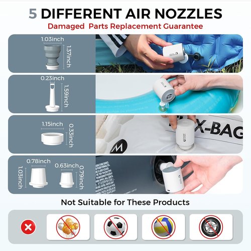 FLEXTAILGEAR Portable Air Pump - Rechargeable Electric Inflator for Camping Gear & Pool Floats | 2.82oz Classic Design