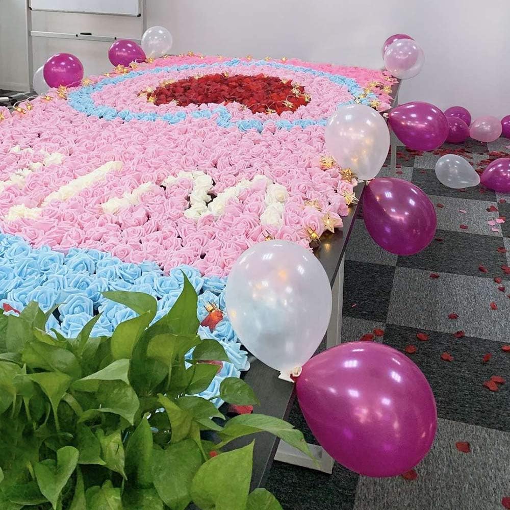 100PCS Real Touch 3D Foam Rose Heads - 3x1.6in for Wedding & Home Decor - White