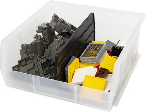 Akro-Mils Plastic Length Dividers - Custom Storage Inserts for AkroBins | 6-Pack, Black