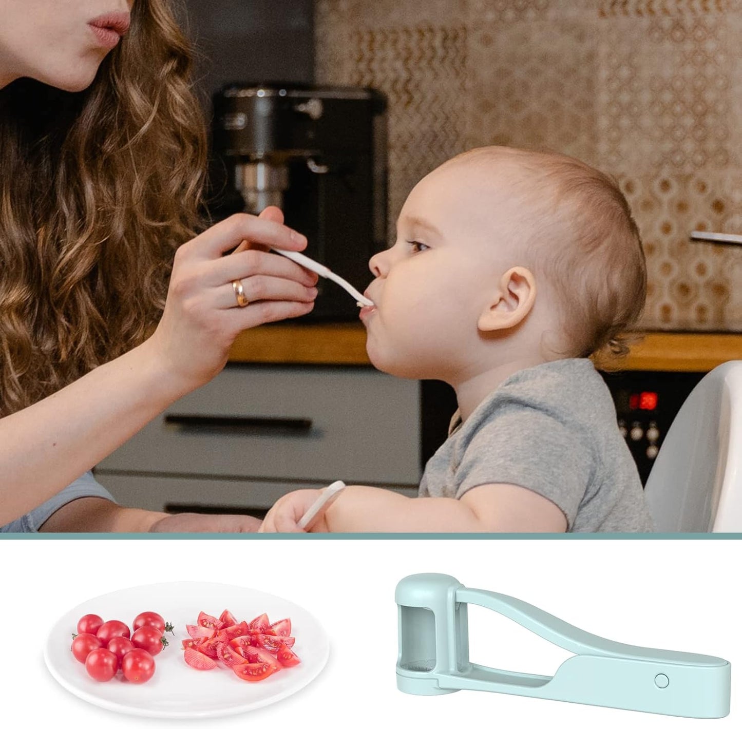 Luvan Grape Cutter - Stainless Steel Slicer for Toddlers | Cuts Grapes, Tomatoes & Strawberries into 4 Pieces