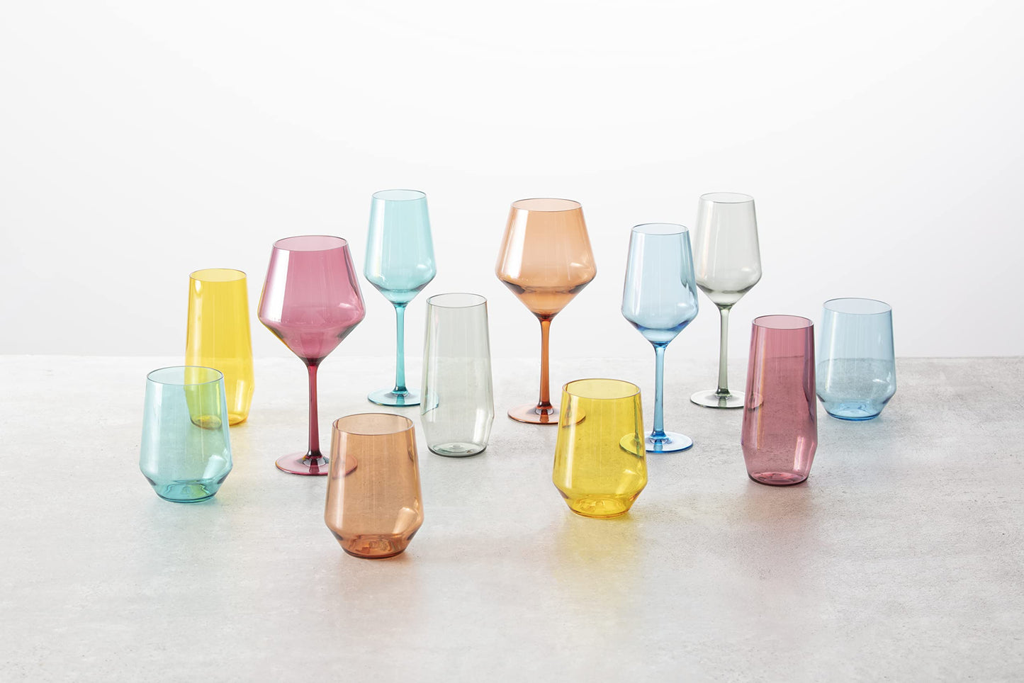 Fortessa Sole Outdoor Shatter Resistant BPA Free Premium Copolyester Plastic Drinkware 6 Pack, Sage Green, Stemless Wine Glass