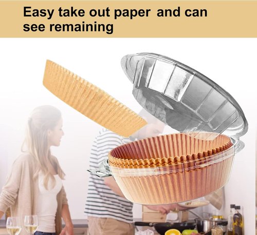 Gourmia Air Fryer Disposable Paper Liners - 200 Pcs, 9 Inch Round Parchment for 4/5/6 Qt Air Fryers