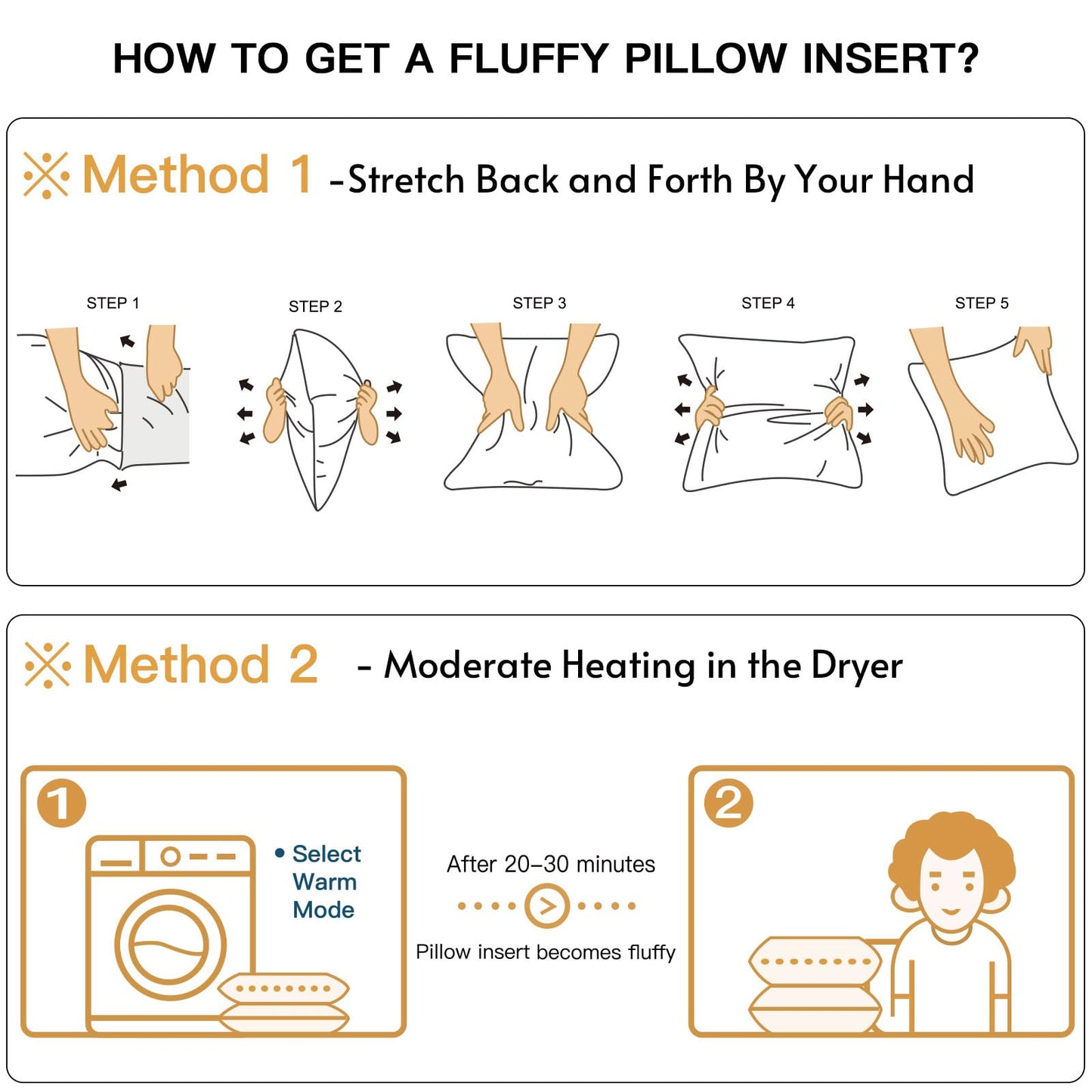OTOSTAR Pack of 2 Down and Feather Throw Pillow Inserts, 12 x 20 Soft Fluffy Pillow Inserts with 100% Cotton Cover Decorative Pillows for Sofa Couch Bed-White