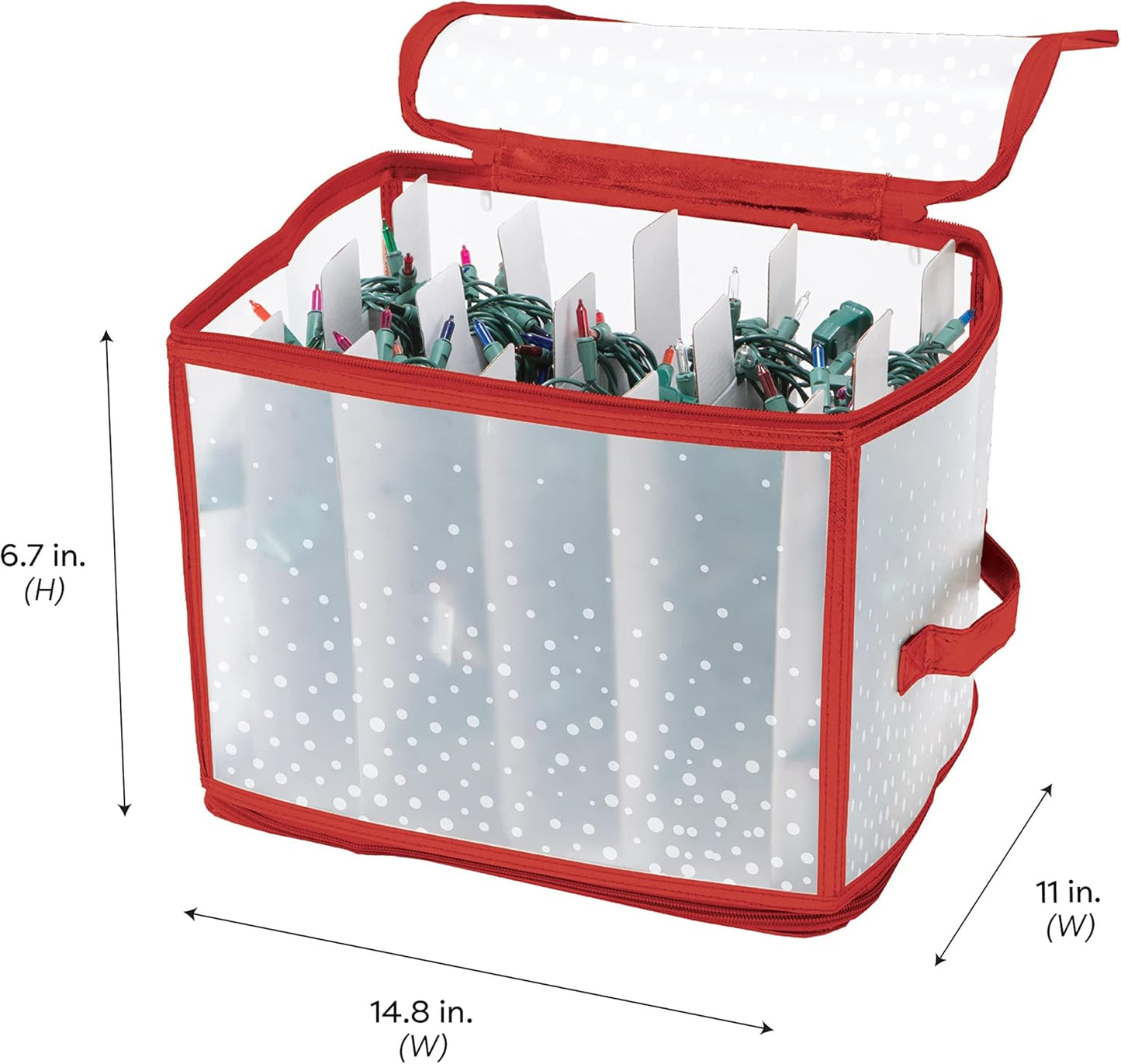 Ornament Storage Organizer for 112 Ornaments | Zipper Closure | Space-Saving Red Design