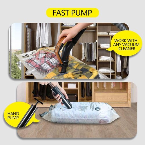 GONGSHI Vacuum Storage Bags - Jumbo Space Saver Seal Bags for Clothing & Travel | 10 Pack