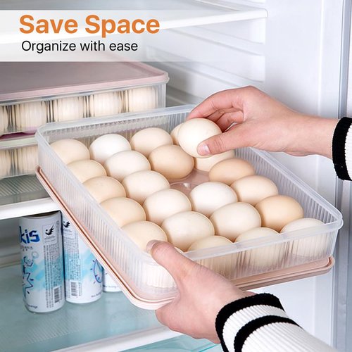 Boocalny 3 Pcs 72 Count Deviled Egg Containers with Lid, Portable Storage Carrier Egg Holder with Deviled Egg Injector, Stackable Deviled Egg Tray Plastic Egg Organizer for Fridge Easter Party