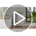 Slim Bathroom Floor Cabinet with Sliding Door - White Storage Organizer