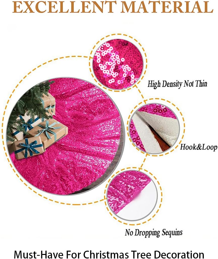 48-Inch Silver Sequin Christmas Tree Skirt - Reusable Holiday Decor for Festive Parties