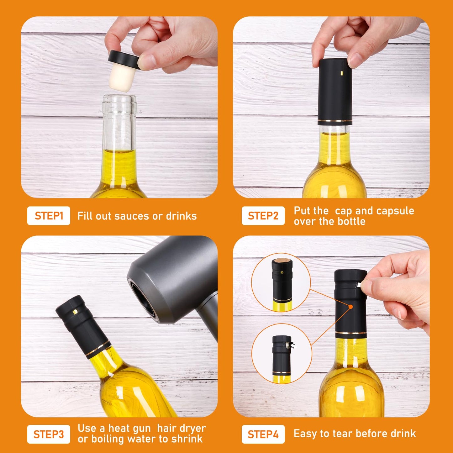 AuroTrends 12 oz Wine Bottles 12Pack with Cork Lids & Shrink Capsules - Durable 375ml Glass Bottles with Lids for Home Brewing, Sparkling Beverages, Fermentation, and Crafting