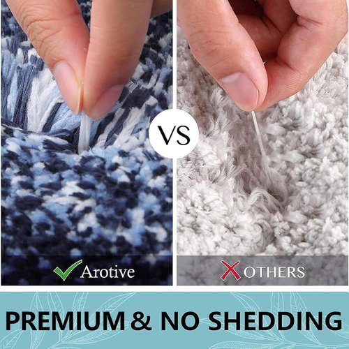 Arotive Microfiber Bathroom Rug - Soft, Absorbent, Non-Slip Plush Mat | 24" Round, Dark Blue