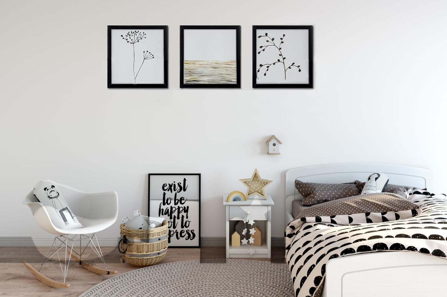 Picrit 12x12 Picture Frame Set of 7, Display 8 x 8 with Mat or 12 x 12 Without Mat, Photo Frames for Wall Mounting Display, Black.