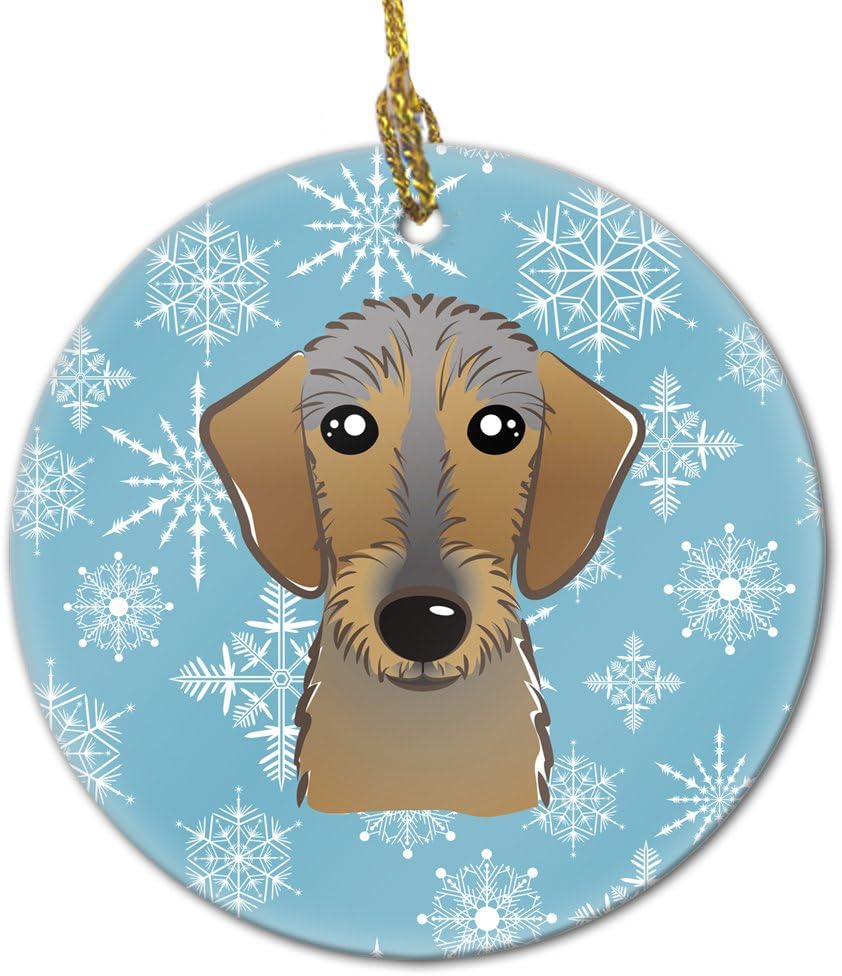 Jack Russell Terrier Snowflake Ceramic Ornament - 3" Christmas Tree Decoration