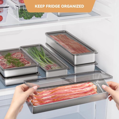 Freshmage Cheese Container - Stainless Steel Airtight Deli Meat Storage for Refrigerator | Dishwasher Safe