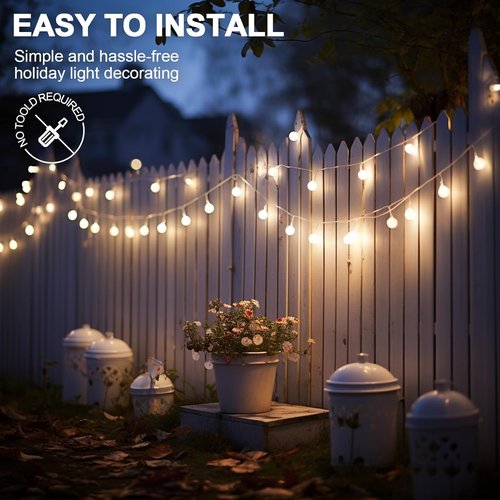 Hetyue Heavy Duty Hooks for Outdoor String Lights - 26 Pcs Waterproof Adhesive Clips for Christmas Lighting