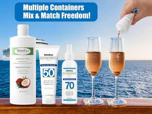 Cruise Sunscreen Bottle Plastic Container - Leak-Proof - Empty Sunscreen Bottle for Cruise Ships Cruises, Concerts, Beach(Style 1)