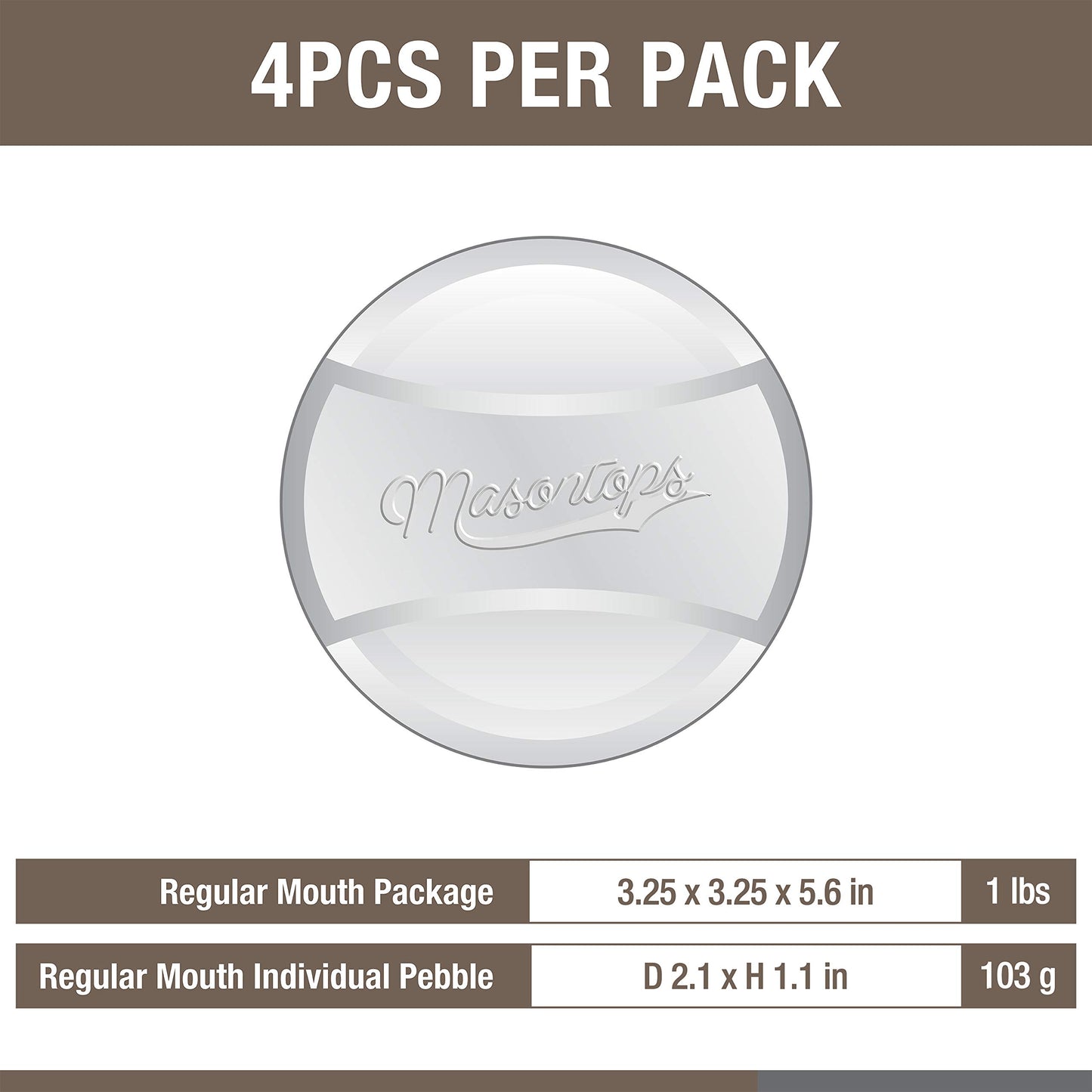 Masontops Pickle Pebble Glass Fermenting Weights - Pickling Fermentation Weight Set - Small Mouth Size For Mason Jar Fermentation Kit