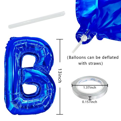 Dark Blue Happy Birthday Balloon Banner Set -16 Inch Foil Letters Balloons, Reusable Birthday Decorations and Party Supplies, Suitable for Men and Women's Birthday Decorations,Party Backdrop