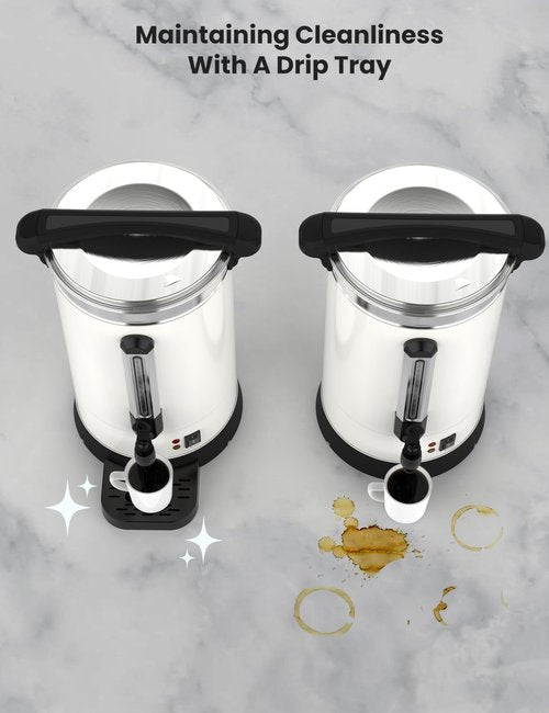 GarveeHome 120 Cups Coffee Urn,18 L/4.8 gal Double Wall Commerical Coffee Maker for Buffet Catering Wedding Gathering,Large Capacity Hot Coffee Dispenser,Stainless Steel Hot Water Urn