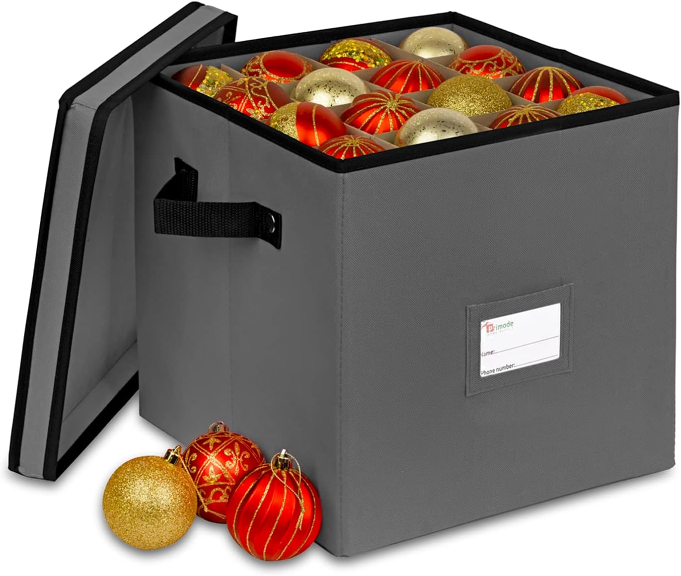 Christmas Ornament Storage Box - Holds 64 Ornaments, 4 Trays & Dividers, Durable 600D Oxford - Holiday Decoration Organizer (Green)