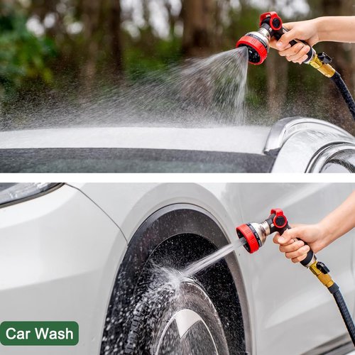 FANHAO Heavy Duty Garden Hose Nozzle - 100% Metal Sprayer with 9 Spray Patterns & Thumb Control
