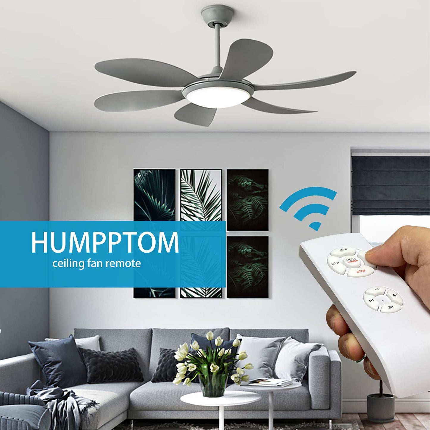 Ceiling Fan Remote Control Kit, Universal Small Size Receiver Fit for Hampton Bay Harbor Breeze Hunter Dimmable DIMMER-2 Pack