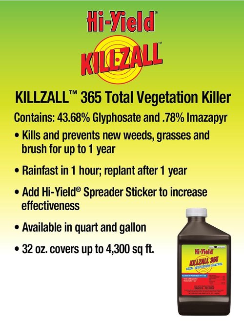 Hi-Yield Killzall 365 - Powerful Weed Killer Spray | 32 oz for Effective Weed Control