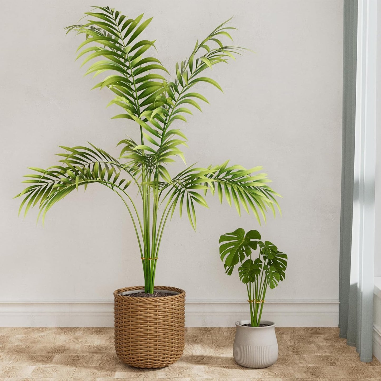 Monstera Plant Support Stakes - 4PCS Iron Design for Indoor Plants | Stable Growth & Turtle Shell Clamp