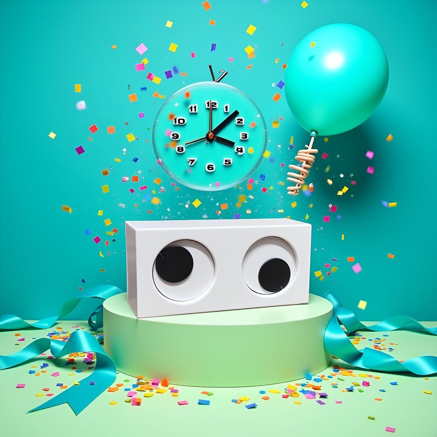 Funny Rotating Eyes Desktop Clock - Unique Kids Gift & Home Office Decor