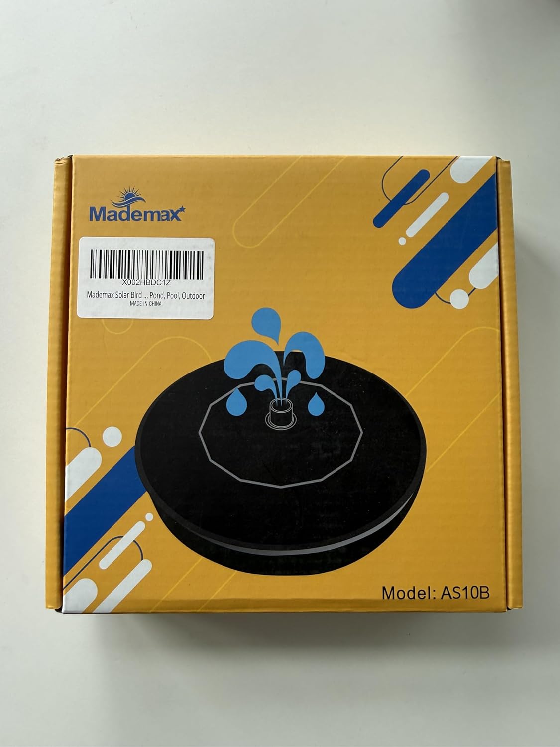 Mademax Solar Fountain Pump - 1.4W Upgrade with 6 Nozzles | Floating Bird Bath Water Feature for Garden & Pond