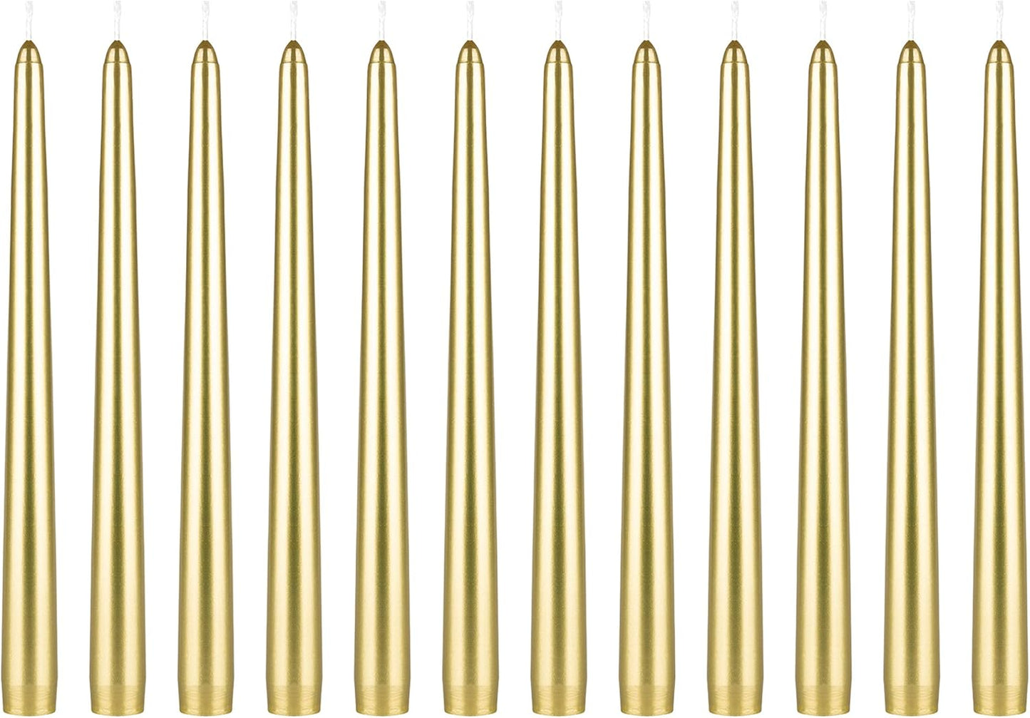 12-Pack Unscented Red Taper Candles - 10 Inch Hand Poured Wax for Home Décor & Weddings