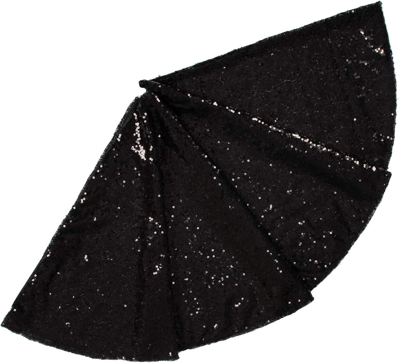 48-Inch Silver Sequin Christmas Tree Skirt - Reusable Holiday Decor for Festive Parties