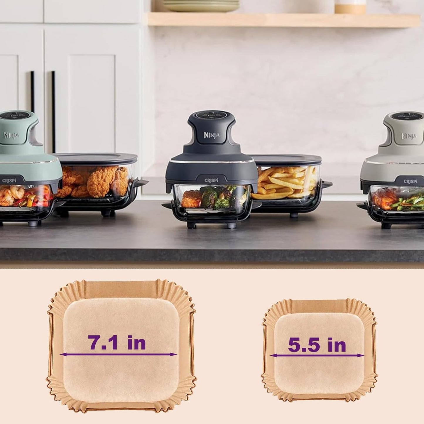 Ninja Crispi Air Fryer Liners - 260 PCS Disposable Accessories for 4 QT & 6 Cup Fryers