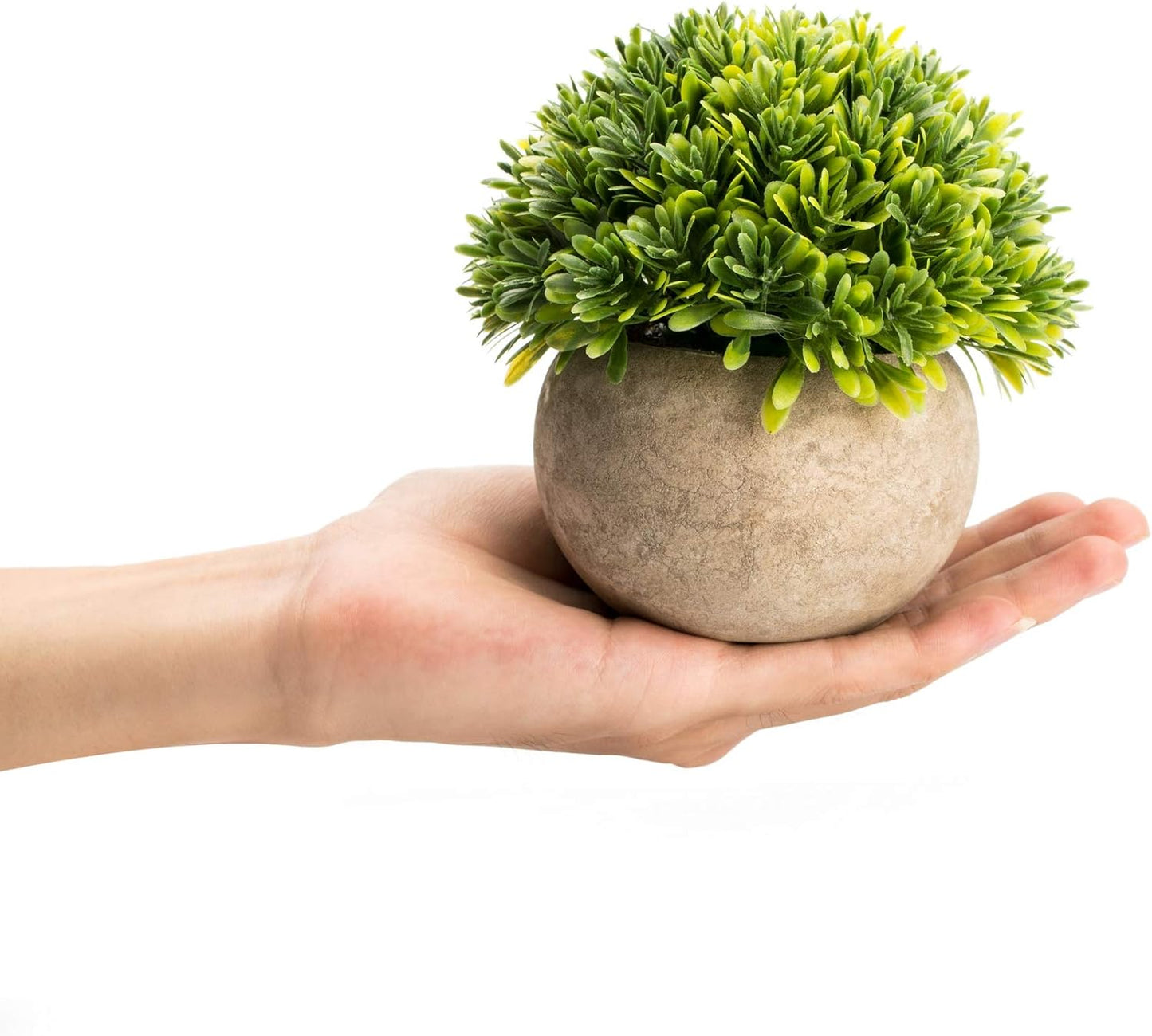 Mini Sage Green Boxwood Topiary - Artificial Potted Plant for Home & Office Decor
