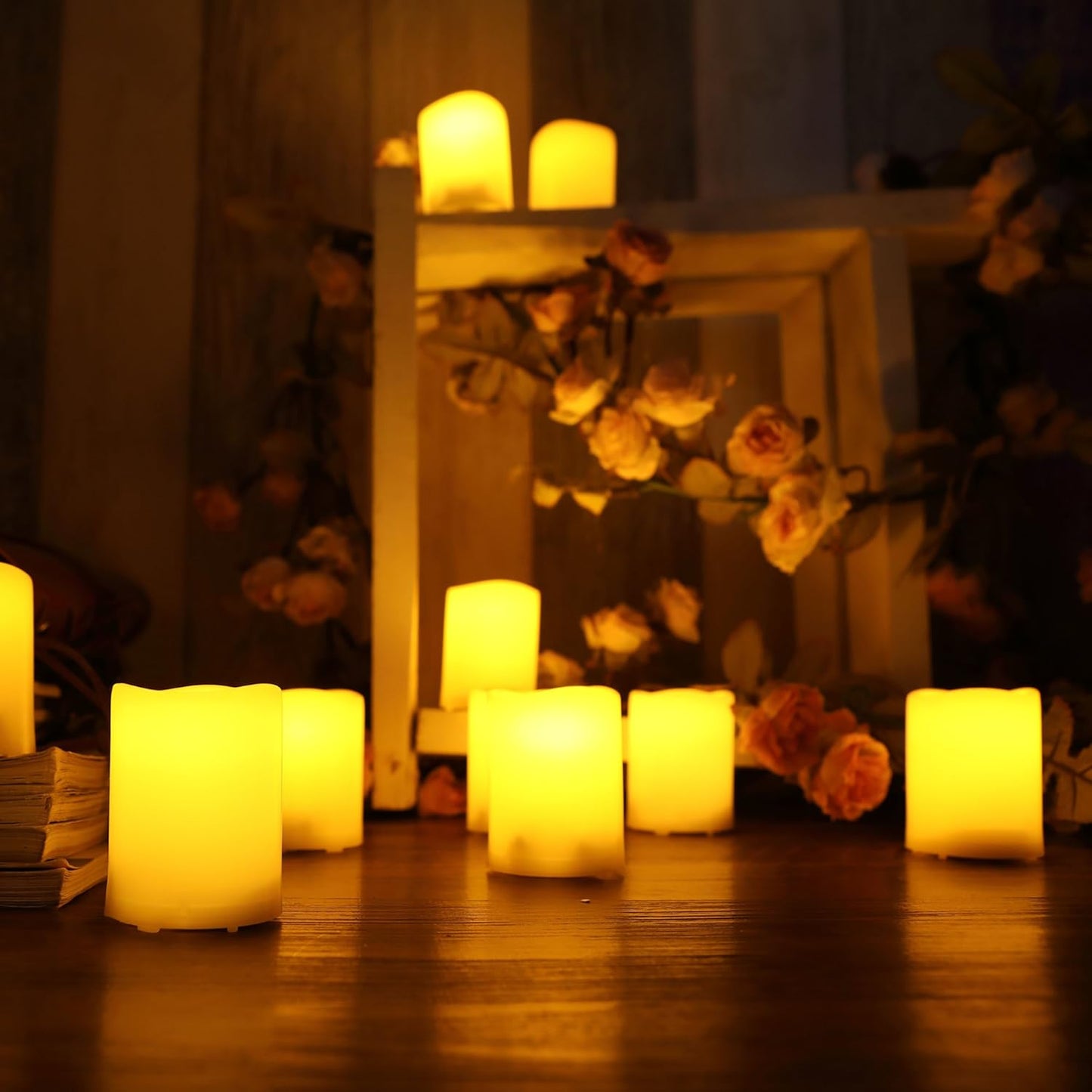 12 PCS LED Flameless Votive Candles - Long-Lasting Battery Operated with 120+ Hours Life