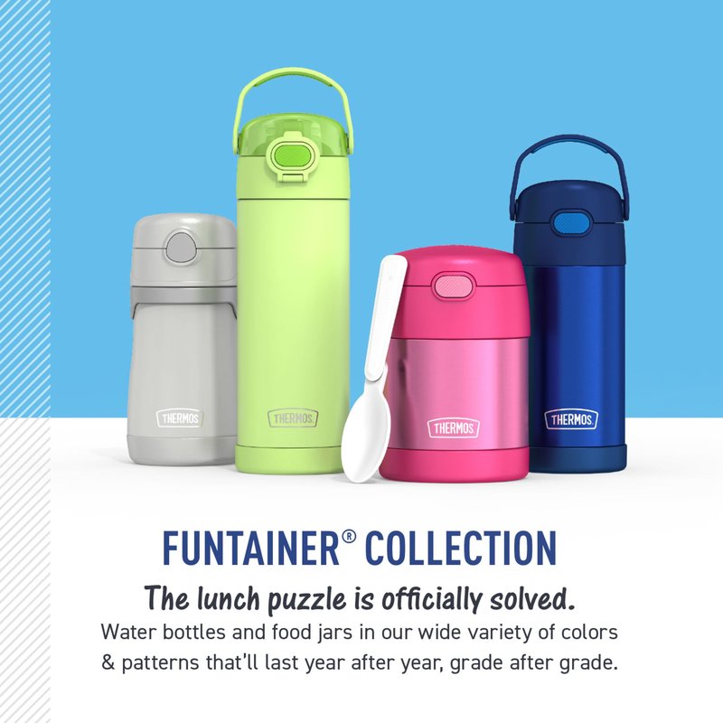 THERMOS FUNTAINER Water Bottle with Straw - 12 Ounce - Kids Stainless Steel Vacuum Insulated Water Bottle with Lid, Mandalorian The Child