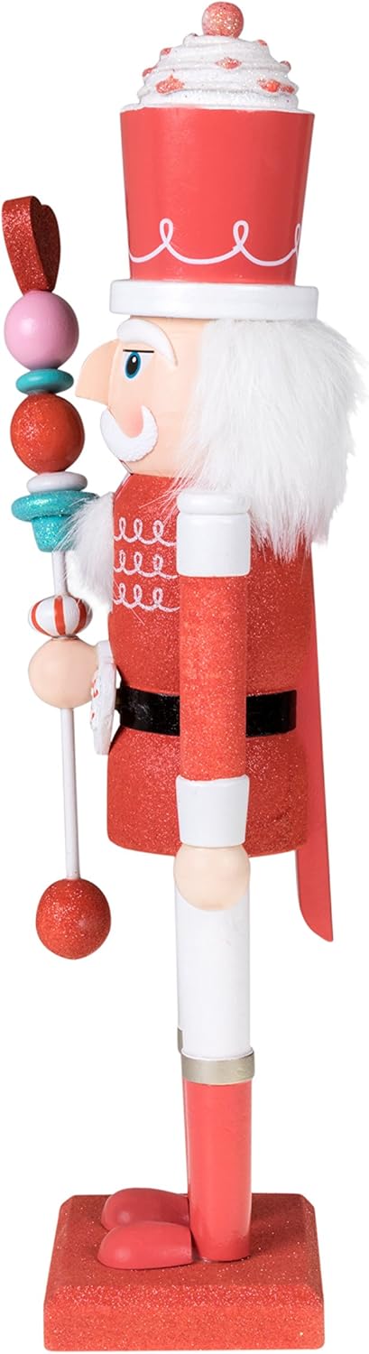 Red Prince 12-Inch Wooden Nutcracker - Festive Christmas Décor for Shelves & Tables